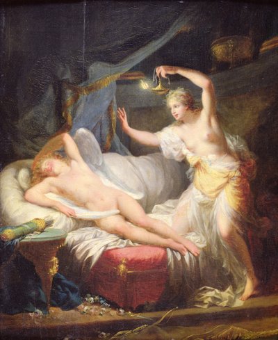 Cupido en Psyche door Jean Baptiste Regnault